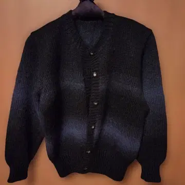 손뜨개질 핸드메이드 니트 가디건 네이비 그라데이션 M 사이즈