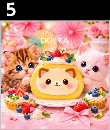 주문 페이지 손수건 521 롤케이크 고양이 패턴 핸드메이드 3/9