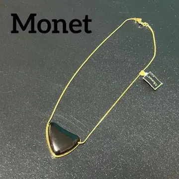 [ 미사용 택 포함 ] Monet 모네 목걸이 블랙 트라이앵글 빅 사이즈
