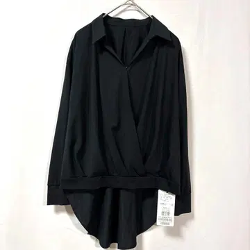 INDIVI 프론트 크로스 헴라인 드레이프감 블라우스 상의