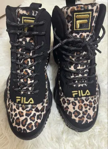FILA 엠비 레오파드 하이컷 농구화