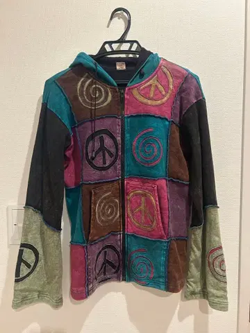 컬러풀 패치워크 후드티 에스닉