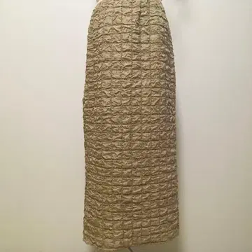 베이지 주름 가공 타이트 스커트 미사용 새상품