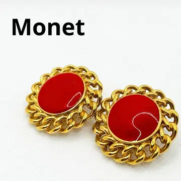 MONET 모네 레드 x 골드 빈티지 귀찌