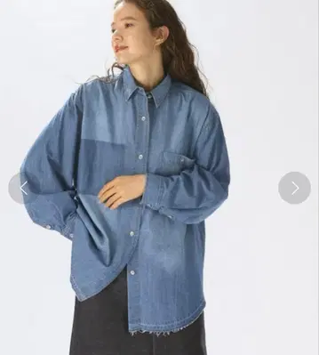 니코앤드 소매 볼륨 데님 셔츠