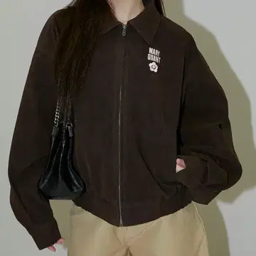 MARY QUANT 스웨이드 터치 원포인트 자수 자켓