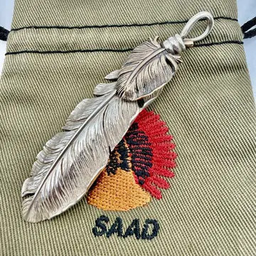 새상품급 SAAD 브론즈 하트 빅 페더 82mm