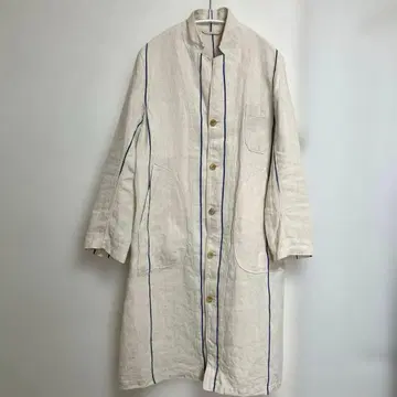 R&D.M.Co- 올드 맨즈 테일러 린넨 스트라이프 롱 코트