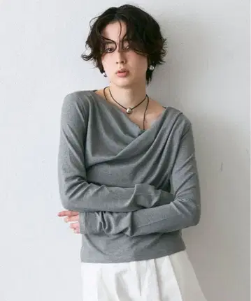 TRISH 새상품 미사용 테레코 드레이프 롱T