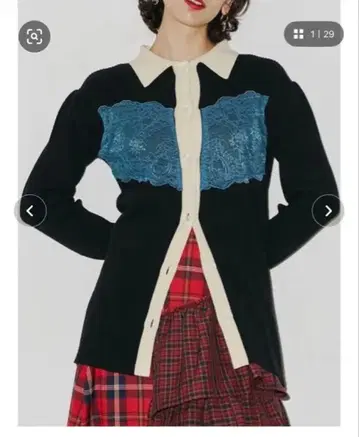 레이스 도킹 가디건 jouetie