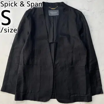 Spick & Span 노카라 자켓 린넨 블랙 S 사이즈