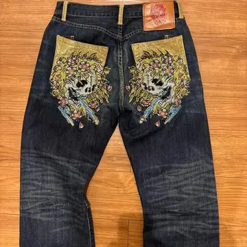 레어 Ed Hardy 스컬 자수 데님 원가 55,000 Y2K