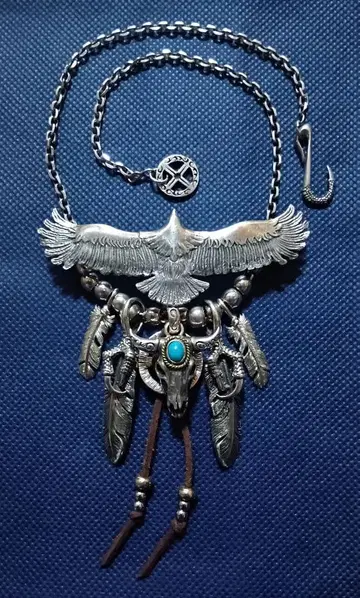 SAAD 사드 목걸이 이글 페더 터콰이즈 버팔로 손톱