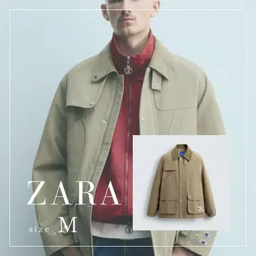 CHAMPION x ZARA 패치 포켓 트렌치코트 M 새상품