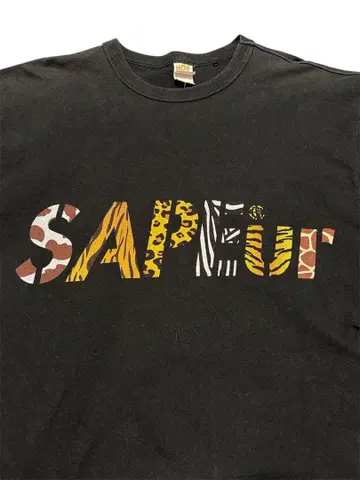 SAPEUR 동물 패턴 블랙 T셔츠 XL