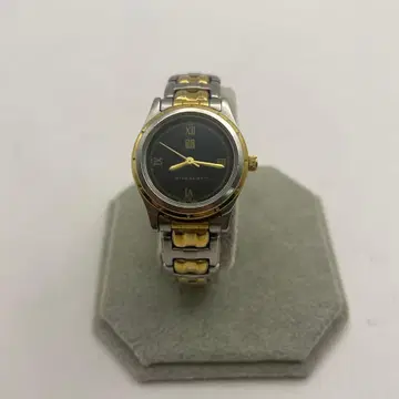 작동 지방시 로만 콤비 스테인리스 손목시계 블랙 다이얼 블랙