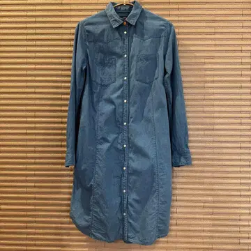 MACPHEE 데님 셔츠 원피스 인디고 TOMORROWLAND