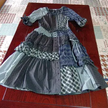 핑크하우스 패치워크 반팔 원피스