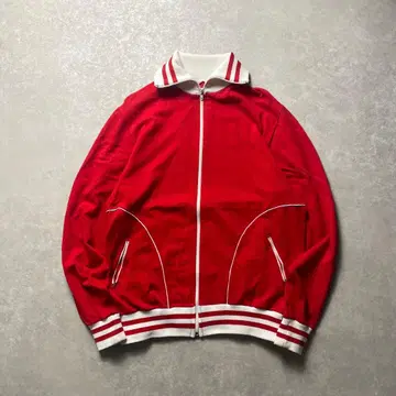 유로 빈티지 트랙 자켓 레드 빨간색 저지 짧은 기장 하이넥 구제 의류