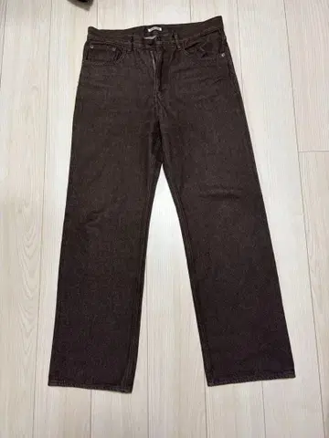 AURALEE HARD TWIST BROWN DENIM 5P PANTS