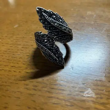 빈티지 더블 리프 마카사이트 실버 반지