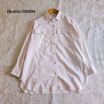 헬시 데님 almond 슈퍼 빅 셔츠 핑크 루즈핏