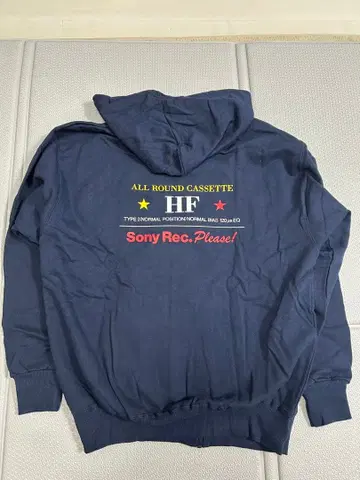초레어 레트로 SONY 소니 카세트 테이프 HF 풀 집업 후드티