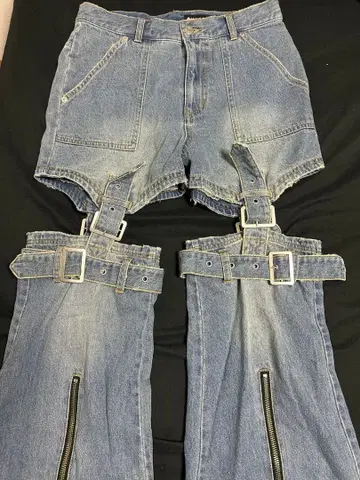 데님 숏팬츠와 롱팬츠의 콤비