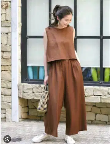 URBAN RESEARCH 서니 라벨 린넨 슬리브리스 살로펫