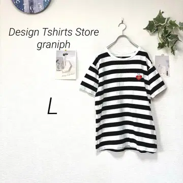 11399 graniph 그라니프 반팔 보더 T셔츠 L 자수 캐주얼