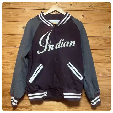 인디언 모터사이클 바시티 자켓 맨투맨 자켓 로고 자수