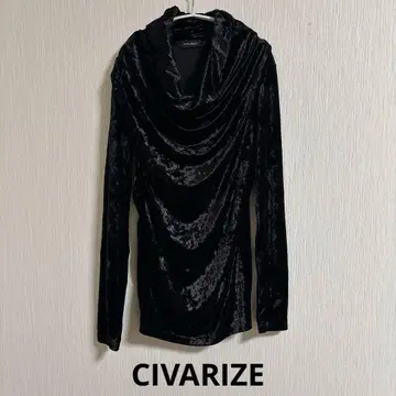 CIVARIZE 시버라이즈 벨로아 벨벳 드레이프 블랙 V계 y2k