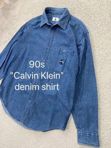 [레어 USA제] 90s Calvin Klein 데님 셔츠 M 메탈 버튼