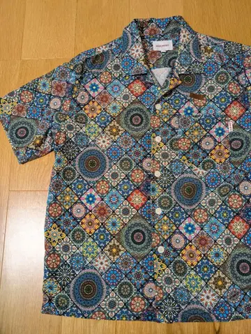 MODE RESET 만화경 올 패턴 하와이안 셔츠 불꽃놀이 L 사이즈