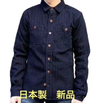 복숭아 타로 진즈 데님 긴팔 셔츠 택 포함 새상품 일본제