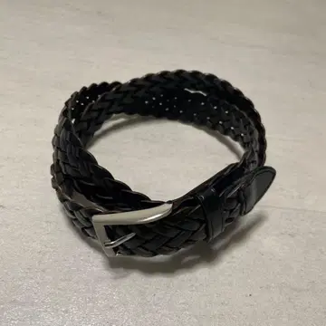 블랙 가죽 뜨개질 메쉬 벨트