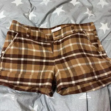 LIZLISA 체크 무늬 숏팬츠 브라운 히메카지 헤이세이