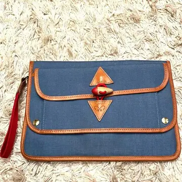 레어 미사용 JOHN CHAPMAN 존 채프먼 클러치백 파랑