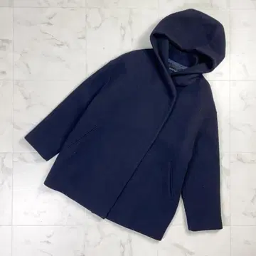 UNTITLED 후드 부착 코쿤 코트 비익 블랙 사이즈 S*MD557
