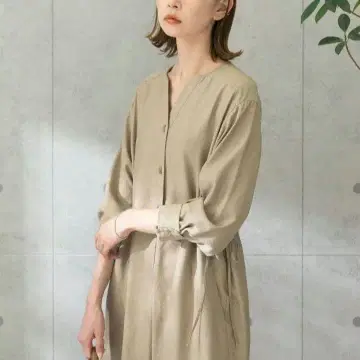 어반리서치 로쏘 봄 내추럴 컬러 미 실루엣 드로스트 디자인 원피스