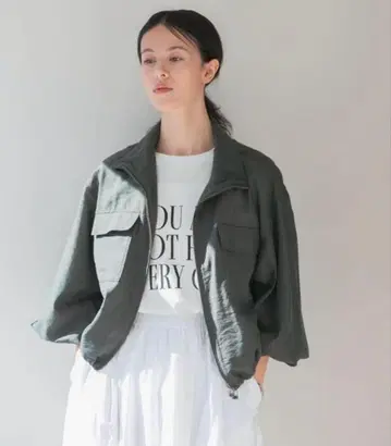 URBAN RESEARCH 시어 지퍼 블루종 카키