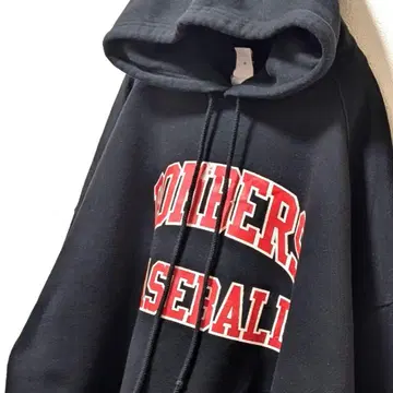 배저 봄버즈 베이스볼 로고 후드 맨투맨 블랙 2XL 구제 의류