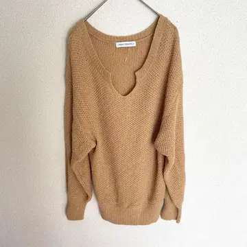 URBAN RESEARCH 베이지 메쉬 니트 스웨터 프리 사이즈