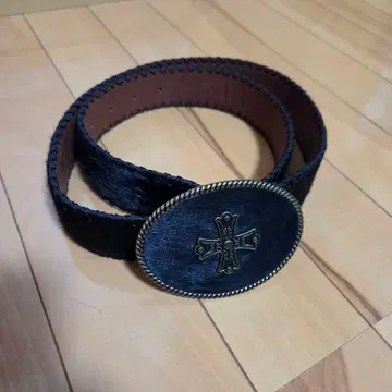 웨스턴 크로스 송치 가죽 벨트 블랙 남성용