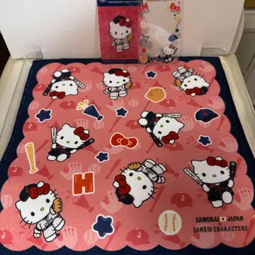 산리오 헬로키티 WBC 사무라이 재팬 제일복권 손수건 클리어 카드