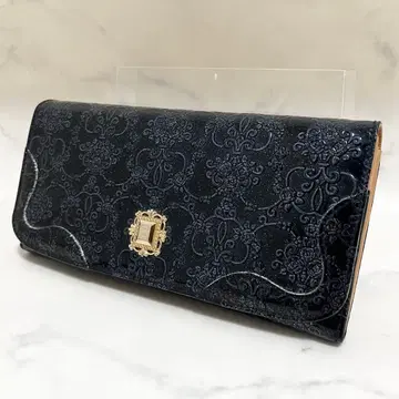 ANNA SUI 안나수이 루미 장지갑 가마구치 엠보싱 에나멜 가죽