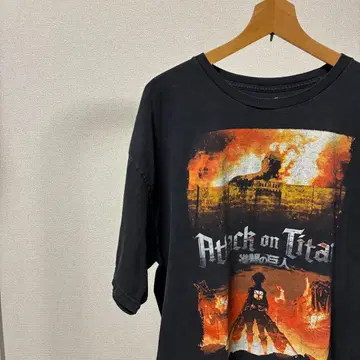 진격의 거인 Attack on Titan 티셔츠 블랙 2XL 사이즈