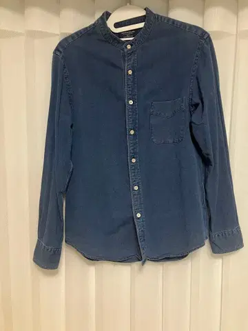 투모로우랜드 다크 블루 데님 셔츠 긴팔