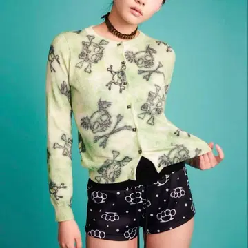 igusa GLITTER SKULL CARDIGAN