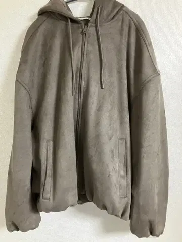 zara 페이크 스웨이드 후드 부착 후드티